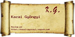 Kazai Gyöngyi névjegykártya